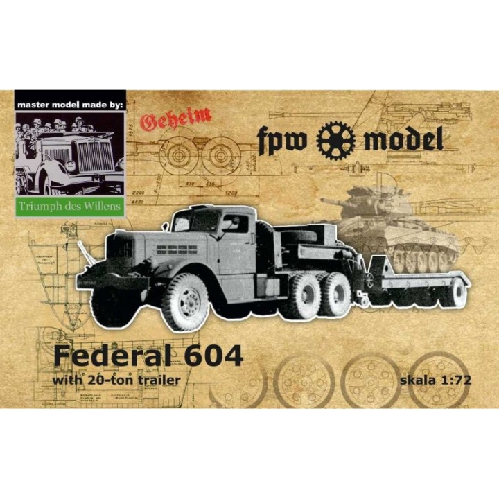 Federal 604 with 20-ton flat bed trailer