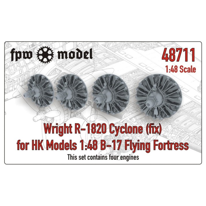 Wright R-1820 (fix) for HK Models 1:48 B-17 Flying Fortress