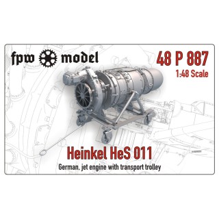 Heinkel-Hirth HeS 011 jet engine with transport trolley