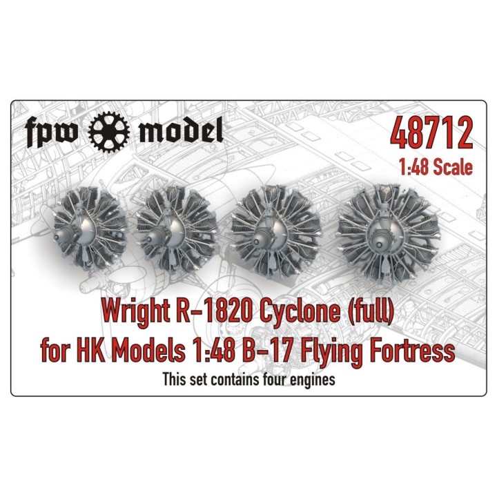 Wright R-1820 (full) for HK Models 1:48 B-17 Flying Fortress